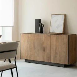 Buffet 3 portes en bois de manguier et métal Isil