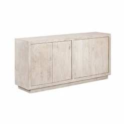 Buffet 4 portes en bois de manguier blanchi Alison
