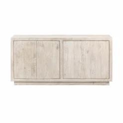 Buffet 4 portes en bois de manguier blanchi Alison