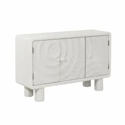 Buffet 3 portes en bois effet béton blanc Danaé