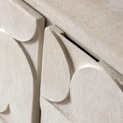 Buffet 3 portes en bois effet béton blanc Danaé