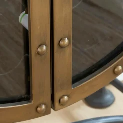 Buffet bar en métal noir et doré Janelle