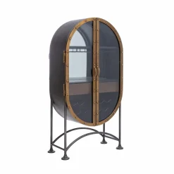 Buffet bar en métal noir et doré Janelle