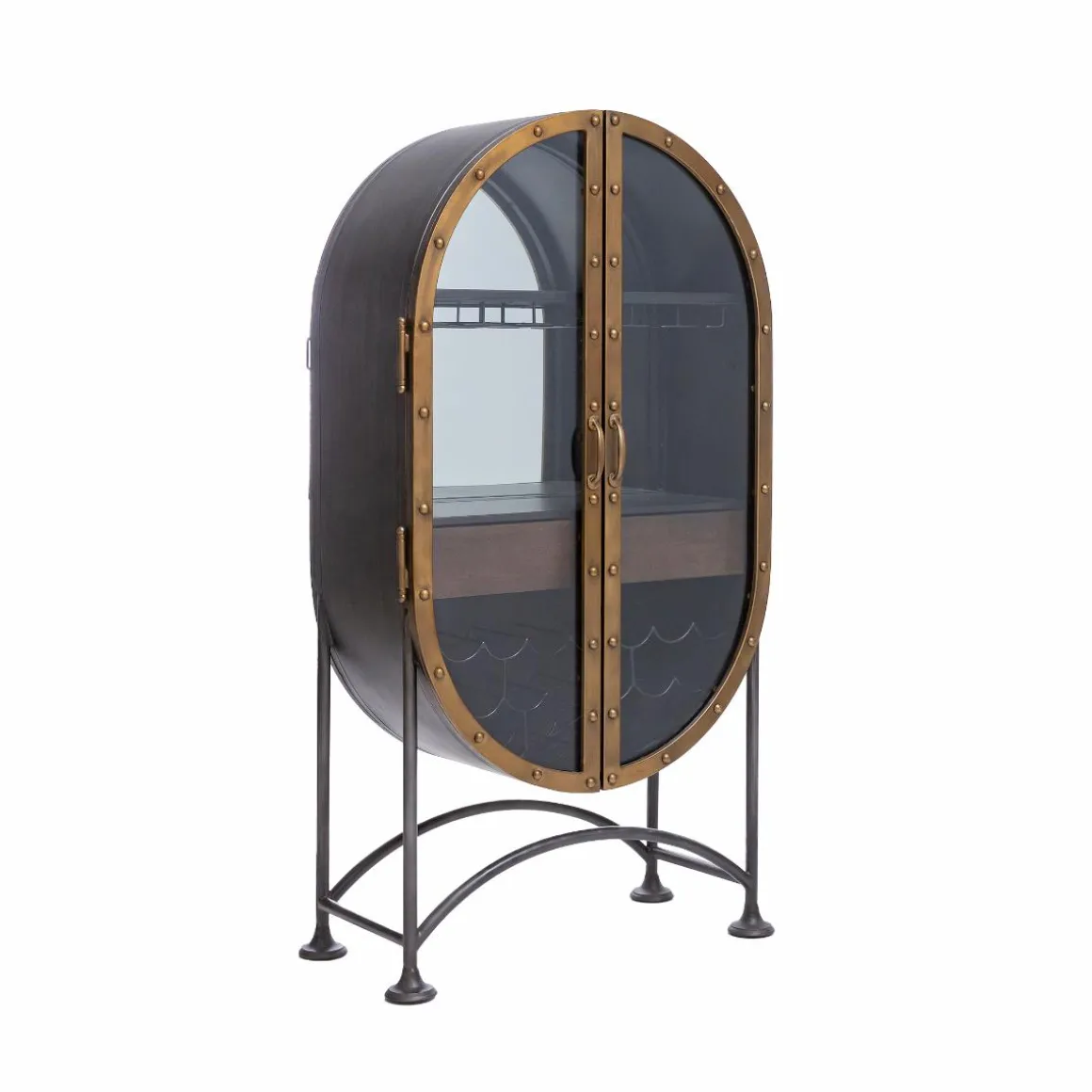 Buffet bar en métal noir et doré Janelle