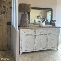 Buffet blanc en pin massif brossé Bastille