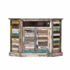 Buffet d'angle en bois coloré Ethnik