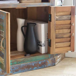 Buffet d'angle en bois coloré Ethnik