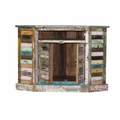 Buffet d'angle en bois coloré Ethnik