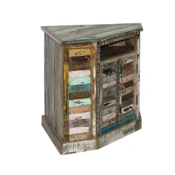 Buffet d'angle en bois coloré Ethnik