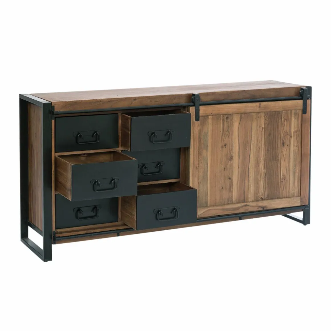Buffet en bois d'acacia avec porte coulissante Havana