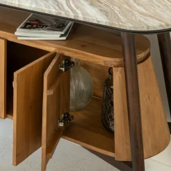 Buffet en bois d'acacia et marbre Simon