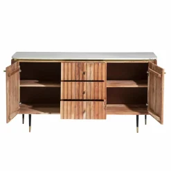 Buffet en bois d'acacia et marbre blanc Judith
