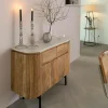 Buffet en bois d'acacia et en marbre blanc Rick