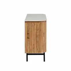 Buffet en bois d'acacia et en marbre blanc Rick