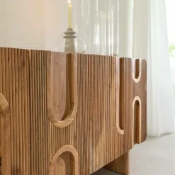 Buffet en bois d'acacia foncé Tilio