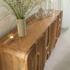 Buffet en bois d'acacia foncé Tilio