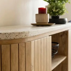 Buffet en bois de manguier et terrazzo Lou