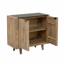 Buffet en bois de manguier et marbre noir Riley