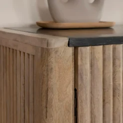 Buffet en bois de manguier et marbre noir Riley