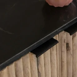 Buffet en bois de manguier et marbre noir Riley