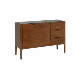 Buffet en bois de manguier et marbre noir Roch