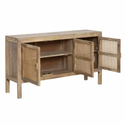 Buffet en bois de manguier et cannage Julietta