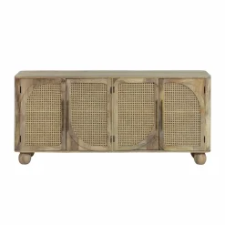 Buffet en bois de manguier et cannage Thora