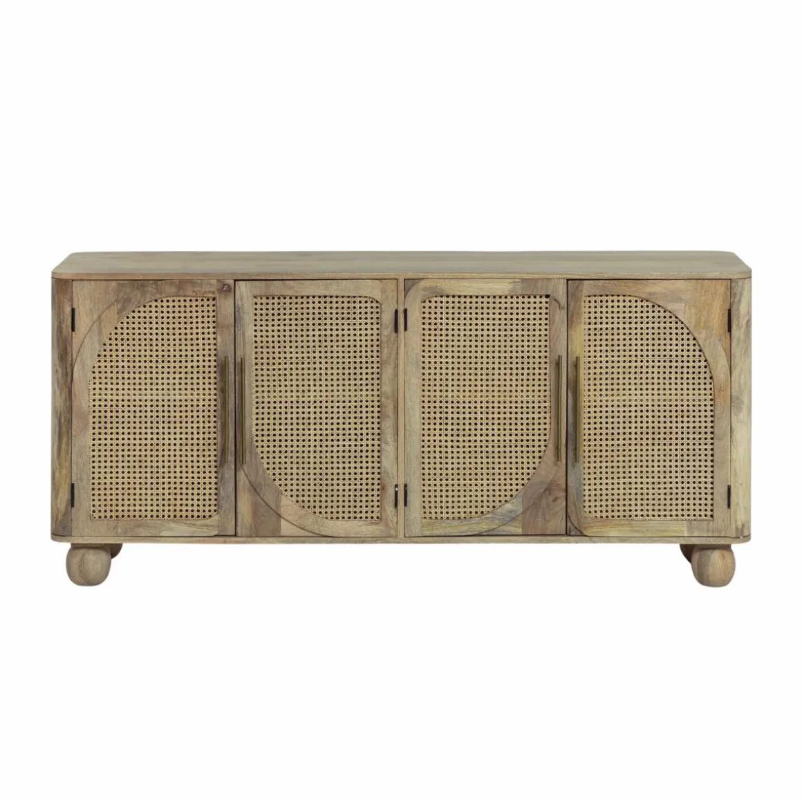 Buffet en bois de manguier et cannage Thora