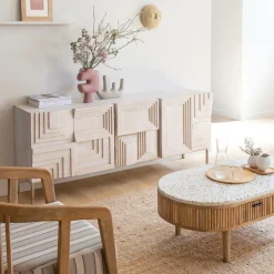 Buffet en bois de manguier blanchi Tristan