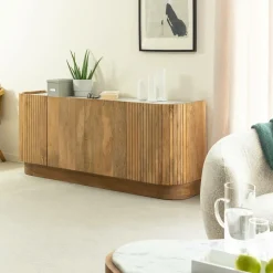 Buffet en bois de manguier et marbre Adler