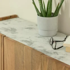 Buffet en bois de manguier et marbre Adler