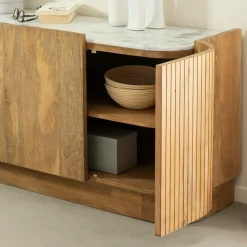 Buffet en bois de manguier et marbre Adler