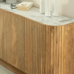 Buffet en bois de manguier et marbre Adler