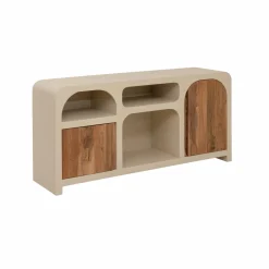 Buffet en bois effet béton et bois d'acacia Dalva