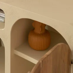 Buffet en bois effet béton et bois d'acacia Dalva