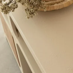 Buffet en bois effet béton et bois d'acacia Dalva