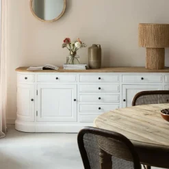 Buffet en bois recyclé blanchi 225 cm Garance