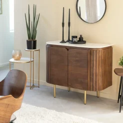 Buffet en marbre et bois de manguier Sienne