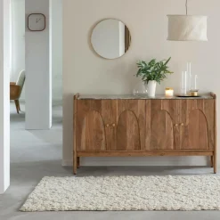 Buffet en marbre et bois d'acacia Calix