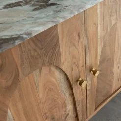 Buffet en marbre et bois d'acacia Calix