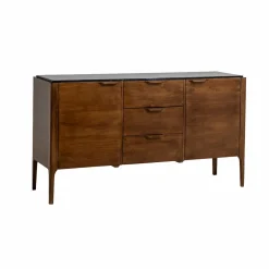 Buffet en marbre noir et bois de manguier Roch