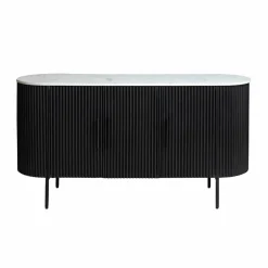 Buffet en métal et marbre blanc Mona