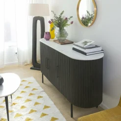 Buffet en métal et marbre blanc Mona