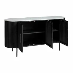 Buffet en métal et marbre blanc Mona