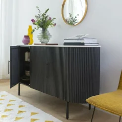 Buffet en métal et marbre blanc Mona