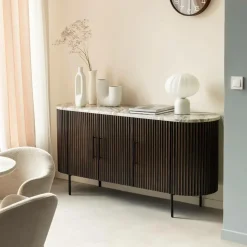 Buffet en métal et marbre Alfred