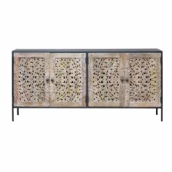 Buffet enfilade en bois de manguier blanchi Lila