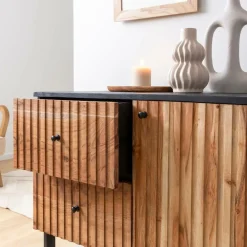 Buffet haut en bois d'acacia et métal Pippa