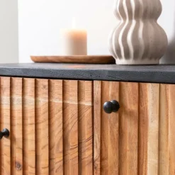 Buffet haut en bois d'acacia et métal Pippa