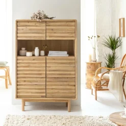 Buffet haut en bois d'acacia Marin
